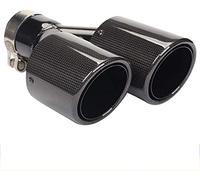 Tubo Escape Coche Trasero Desigual Brillante 3k Carbono Cola Acero Inoxidable Muffler Fin Tips Estilo Universal Partes Silbato Coche Escape Tubo Silenciador(Inlet54outlet101)