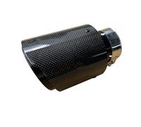 Tubo escape coche Tubo De Escape Universal Para Automóvil 1 Pieza Color Negro Terminal De Silenciador De Tanque Moldura De Fibra De Carbono Punta de silenciador(63mm IN-114mm OUT)