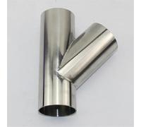 Tubo Escape Coche Tubo En T Acero Inoxidable 304 45 Grados Con Diámetro Exterior 19mm A 102mm Bisel Acero Inoxidable 1,5mm Y 2mm Espeso(102mm x 2 mm)