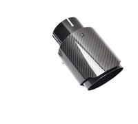 Tubo Escape Cola Tubo De Escape De Coche Punta Silenciador Acero Inoxidable Negro Extremo Trasero Carbono Sarga Brillante Recto 1 Ud. Silenciador Punta (Color : 63-76mm)