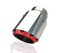 Tubo Escape Decoración Universal Escape Con Punta Silenciador Coche Chapado En Rojo Acero Inoxidable Plateado Punta Silenciador(Inlet51mm)