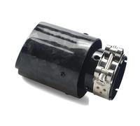 Tubo escape del coche 1 pieza de silenciador de carbono forjado para coche, punta de escape, boquilla silenciador negra recta Universal acero inoxidable Boquilla de escape(In51-Out 89mm)