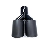 Tubo escape del coche Coche Matt Carbon + Negro Acero Inoxidable Escape Doble Puntas Silenciador Tubos Dobles Puntas Dobles 1 Uds Tubo silenciador escape(ID 60mm-OD 101mm)