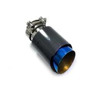 Tubo escape del coche Para F30 1 Uds tubo de escape de coche extremo trasero carbono brillante brida punta silenciador recto acero inoxidable azul Boquilla de escape(ID 76MM-OD 114MM)