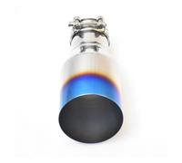 Tubo escape del coche Punta de escape Entrada de 2,5 pulgadas Salida de 4 pulgadas 7,5 "de largo Acero inoxidable 304 Tubo con boca inclinada azul Tubo silenciador escape(IN76-OUT89MM)