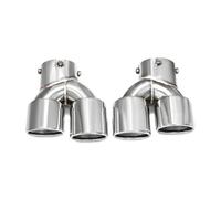 Tubo escape del coche Silenciador de escape cuádruple para G42 M240i 2021+, punta de fibra de carbono Tubo silenciador escape(Plata)