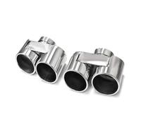 Tubo escape del coche Silenciador de fibra de carbono cuádruple para G20 G21 320i 330i 330e (actualización 2020 + 1 par)(Plata)