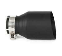 Tubo escape del coche Tubo de escape de acero inoxidable con brida recta para coche, acabado negro mate y arenado Carenado del tubo escape(63 IN 76 OUT)