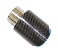 Tubo escape del coche Tubo de escape único modificado para automóvil, silenciador de fibra de carbono azul brillante, boquilla de tubo(63 IN 114 OUT)