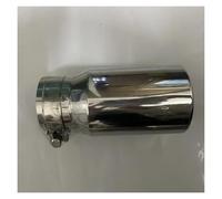 Tubo escape del coche Tubo de escape universal IN 76 Out 101 mm, borde punta de silenciador recta de 3 pulgadas(Flat)