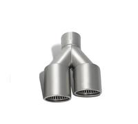 Tubo escape del coche Universal para coche, 1 Uds., puntas dobles, tubos de escape de acero inoxidable mate para modificar la boquilla para silenciador Tubo silenciador escape(Right in63-Out89)