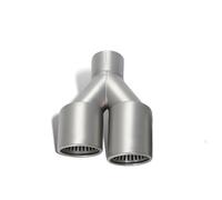 Tubo escape del coche Universal para coche, 1 Uds., puntas dobles, tubos de escape de acero inoxidable mate para modificar la boquilla para silenciador Tubo silenciador escape(Left in51-Out89)