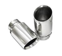 Tubo escape deportivo Punta de escape universal de acero inoxidable 304, punta de silenciador, boca oblicua, 63 mm Boquilla(ID51MM OD114)