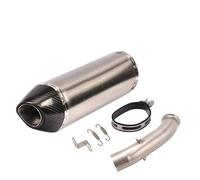 Tubo Escape For DUKE 125 200 250 390 RC390 2017-2020 Motorcycle Exhaust System Modified Link Pipe Muffler Carbon Fiber Completo(B)