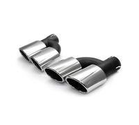 Tubo Escape Modificación Del Tubo De Escape Para A4 A5 A6 A7 S4 S5 S6 Y S7 Silenciador Doble Salida Silbato Escape Coche(Plata)