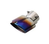 Tubo Escape Modificado Garganta Cola Correa General Automóvil Boquilla Cola Acero Inoxidable Garganta Cola Silenciada Correa Negra Plateada(Curved bake blue)