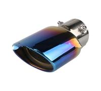 Tubo Escape Modificado Garganta Cola Correa General Automóvil Boquilla Cola Acero Inoxidable Garganta Cola Silenciada Correa Negra Plateada(Straight baked blue)