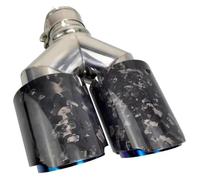 Tubo Escape Modificar Silenciador Automóvil Con Punta Doble Forjado Silbato Coche Escape Tubo Silenciador(Left in63-Out89mm)