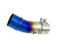 Tubo escape motocicleta Adaptador Escape Medio Motocicleta Sistema Deslizante Tubo Conexión Medio Para Kawasaki Z400 2017-2021(Blu)