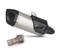 Tubo Escape Motocicleta Compatible con 1300R GS Tubo para Escape La Motocicleta Modificación Tubo Enlace Intermedio Deslizante Conectar Tubo para Escape Silenciador Doble Orificio Cubierta(Type B)