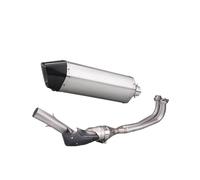 Tubo Escape Motocicleta Para T-MAX560 2017-2023 Sección Frontal De Acero Inoxidable Con Cubierta De Fibra De Carbono Y Sección Trasera De Séptima Fuerza(Titanium color full set)