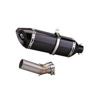 Tubo Escape Motocicleta Para ZX-10R 2016-2020 Sección Central De Acero Inoxidable Cola Redonda 470 Sección De Cola Hexagonal Grande(All black suit)