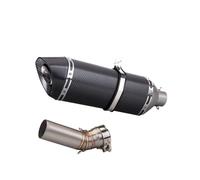 Tubo Escape Motocicleta Para ZX-10R 2016-2020 Sección Central De Acero Inoxidable Cola Redonda 470 Sección De Cola Hexagonal Grande(All real carbon fiber matte suit)