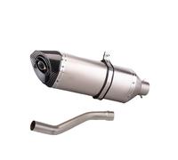 Tubo Escape Motocicleta Para ZX-10R 2016-2020 Sección Central Sin Tambor De Acero Inoxidable Sección De Cola Redonda 470 De Imitación De Fibra De Carbono(Titanium color set)