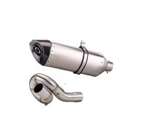 Tubo Escape Motocicleta Para ZX-6R 2009-2020 Sección Central Oscilante De Acero Inoxidable Cola Redonda 470 Sección De Cola Hexagonal Grande(Titanium set)