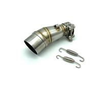 Tubo escape motocicleta Silenciador De Escape Motocicleta De 51mm Tubo Conexión Medio Para Kawasaki Z250 Para Ninja 250 300 2013-2016(Plata)