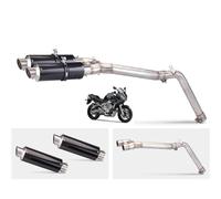 Tubo Escape Para FZ-6N FZ-6S FZ6 FZ6S FZ6N Motocicleta Fibra De Carbono Silenciador Escape Conector Tubo Medio Completo