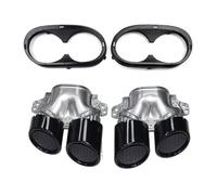 Tubo Escape Para Mercedes Para Benz C118 CLA35 X247 GLB35 A45S Refitting 2020+ Punta Escape Parachoques Trasero Silenciador Puntas Silbato Escape Coche(Black SetA)