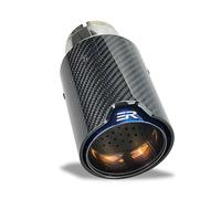 Tubo Escape Para Punta Tubo Silenciador Coche Modificado Escape Fibra Carbono Inoxidable Azul Quemado Universal 1 Pieza(51mm)