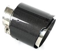Tubo Escape Punta Automóvil Para BM X5 E53 E70 X6 E71 F16 X1 F48 2015 2016 ID 86mm OD 101mm Punta De Silenciador De Punta De Escape De Coche De Fibra De Carbono(Bright Black)