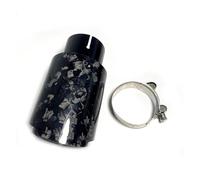 Tubo Escape Punta De Escape De Carbono Forjado para Coche Universal Recta Acero Inoxidable Color Negro 1 Unidad Silenciador Escape Coche(ID 48mm-OD 89mm)