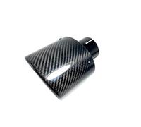 Tubo Escape Punta Escape Silenciador Brillante Puntas Escape Negras Carbono Inclinadas Ovaladas Tubos Silenciador Carbono Universales Embellecedores Tubo Escape Tubo Cola Coche(ID 57mm-OD 115mm)
