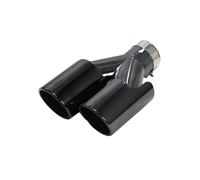Tubo Escape Puntas Universales Escape Para Carreras, Silenciadores Doble Salida, Boquilla Acero Inoxidable Negro Brillante, Mejora Decoración Coche, 1 Unidad Silenciador(Left In60-Out101mm)