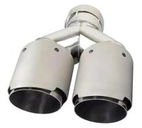 Tubo Escape Silbato Tubo Escape Punta Silenciador Coche Forma Universal Doble Salida Boquilla Decoración Dos Niveles(Equal In51-Out89)