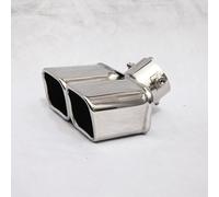 Tubo Escape Silbato Universal 76mm Auto Silenciador Salida Doble Coche Escape Punta Acero Inoxidable Inclinado Borde Enrollado Azul/Plata Antirresistencia(A)