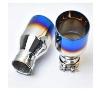 Tubo Escape Silenciador Automóvil 1 Pieza Silenciador Escape Acero Inoxidable Azul Quemado Para Coche Con Borde Biselado Y Extremo En Ángulo(ID 63 OD 101 MM)