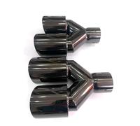 Tubo Escape Silenciador Automóvil 2 Puntas Silenciador Escape Doble Universal Para Coche Titanio Negro Acero Inoxidable 304 Tubo(IN 54MM OUT 89MM)