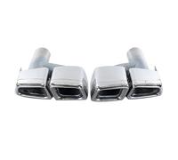 Tubo Escape Silenciador Automóvil Para Mercedes Para Benz Clase C W204 E W212 Tubo Escape Para AMG 63 Silenciador Boca Cuadrada Rectangular Cuatro Salidas Extremo Trasero(R silver)