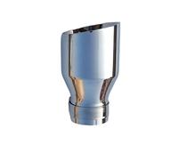 Tubo Escape Silenciador Automóvil Silenciador Escape Universal Acero Inoxidable Plateado Para Coche Boquilla Bicapa Decoración Extremo Biselado(63.5mm-101mm)