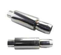 Tubo Escape Silenciador De Tubo De Escape Universal Para Motocicleta Y Coche, Salida De 51, 57 Y 63mm, 89mm, Boca Plana De Acero Inoxidable Silenciador(011-silver-57MM)