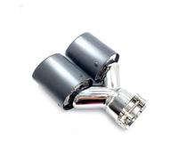 Tubo Escape Silenciador Escape Universal De Acero Inoxidable Con Diseño De Fibra De Carbono Para Automóvil Modificación Doble Tubo Silbato Escape Coche(ID 54mm-OD 114mm)