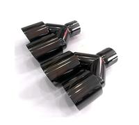 Tubo Escape Silenciador Silenciador De Escape Doble Universal Para Coche, 2 Piezas, Puntas De Extremo, Tubo Doble De Acero Inoxidable 304 Negro Titanio