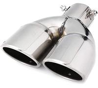 Tubo Escape Silenciador Tapa De Escape Coche Universal 63mm Outlet Doble Acero Inoxidable Cromo Muffler Tubería Tirón Extremo Modificado Forro La Garganta