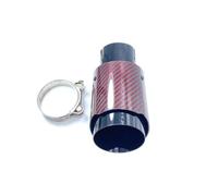 Tubo Escape Silenciador Tubo Escape Universal para Automóvil Acero Inoxidable Y Fibra Carbono Rojo Brillante Puntas Fibra Carbono Silenciador Escape Coche(ID 70mm-OD 114mm)