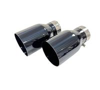 Tubo Escape Trasero De Escape Universal Acero Inoxidable, Tubo Para Coche, Punta Silenciador Recta Única, Salida Plana Negra Titanio, 1 Ud Boquilla Escape(54mm-89mm)
