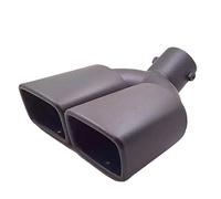 Tubo Escape Trasero Punta De Escape Universal Doble Salida, Silenciador Trasero Acero Inoxidable Con Tubo Boca Cuadrada, Accesorios Para Automóvil Puntas Escape(Matte Black Curved)